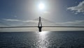 bridge of rio antirio in patra greece Royalty Free Stock Photo