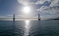 bridge of rio antirio in patra greece Royalty Free Stock Photo