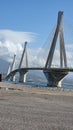 bridge of rio antirio in patra greece Royalty Free Stock Photo