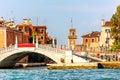 Bridge in Riva San Biasio in Venice near the Venetian Arsenal Royalty Free Stock Photo