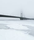 Bridge on the River Dnipro in Kyiv Royalty Free Stock Photo