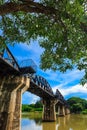 Bridge River Kwai Thailand . Royalty Free Stock Photo