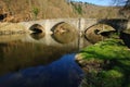 Bridge and river landscape in Bouillon Royalty Free Stock Photo