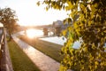 The bridge of river Nisava in magic hour