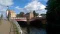 Bridge River Soar / Grand Union Canal in Leicester, UK. Royalty Free Stock Photo