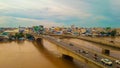 Bridge river traffic Phnom Penh Cambodia Royalty Free Stock Photo