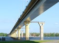 Bridge on the river Volga, Russia Royalty Free Stock Photo