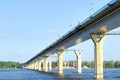 Bridge on the river Volga, Russia Royalty Free Stock Photo
