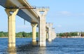 Bridge on the river Volga, Russia Royalty Free Stock Photo