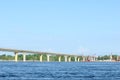 Bridge on the river Volga, Russia Royalty Free Stock Photo