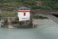 bridge and river in wangdue phodrang (bhutan)