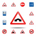 bridge road sing icon. set of road signs icon for mobile concept and web apps. colored bridge road sing icon can be used for web