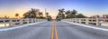 Bridge roadway over a riverway that leads to the ocean on Marco Island Royalty Free Stock Photo