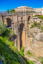 Bridge of Ronda, one of the most famous white villages of Malaga, Andalusia, Spain Royalty Free Stock Photo