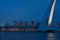 Bridge of Rotterdam at Night, the Netherlands Royalty Free Stock Photo