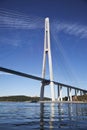 Bridge Russky through the Strait of Eastern Bosphorus Royalty Free Stock Photo