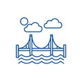 Bridge,san francisco line icon concept. Bridge,san francisco flat vector symbol, sign, outline illustration.