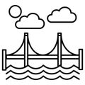 Bridge,san francisco vector line icon, sign, illustration on background, editable strokes