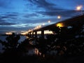 Bridge Savannakhet to Mukdahan in twilight