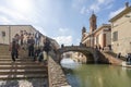 Bridge of Sbirri in Comacchio, Italy Royalty Free Stock Photo