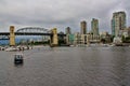 Bridge and scityscape in Granville Island, Vancouver Royalty Free Stock Photo