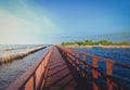 Bridge on the sea, mangroves Stretch of light and shadow from th Royalty Free Stock Photo