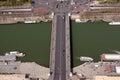 Bridge on the Seine river. Aerial view. Paris Royalty Free Stock Photo