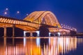 Bridge of Seoul Banghwa bridge beautiful Han river at night, Se Royalty Free Stock Photo