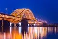 Bridge of Seoul Banghwa bridge beautiful Han river at night, Se Royalty Free Stock Photo