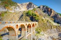 Bridge service in a marble quarry in Carrara Royalty Free Stock Photo