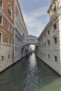 Bridge of Sighs at Doge`s Palace, in Venice, Italy Royalty Free Stock Photo