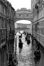 Bridge of Sighs and gondolas in Venice