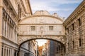 Bridge of sighs near Piazza San Macro  . One of the most famous bridge in Venice after sunset during autumn season , Venice , Royalty Free Stock Photo