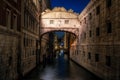 Bridge of Sighs at night Royalty Free Stock Photo