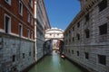 The bridge of Sighs over Rio di Palazzo connecting New prison and Dodge`s Palace