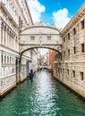 Bridge of Sighs on Canal Rio di Palazzo. Venice, Italy Royalty Free Stock Photo