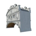 Bridge of Sighs Ponte dei Sospiri between Doges Palace and Prison on white. 3D illustration