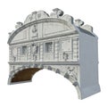 Bridge of Sighs Ponte dei Sospiri between Doges Palace and Prison on white. 3D illustration