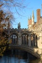 The Bridge of Sighs, St John`s college, Cambridge, UK. Royalty Free Stock Photo