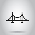 Bridge sign icon in flat style. Drawbridge vector illustration on isolated background. Road business concept Royalty Free Stock Photo