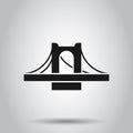 Bridge sign icon in flat style. Drawbridge vector illustration on isolated background. Road business concept Royalty Free Stock Photo
