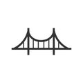 Bridge sign icon in flat style. Drawbridge vector illustration on white isolated background. Road business concept Royalty Free Stock Photo