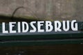 Bridge Sign Leidsebrug At Amsterdam The Netherlands 30-1-2022