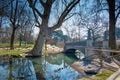 Bridge of the sirenette. Bridge of Mermaid in the Sempione park Royalty Free Stock Photo