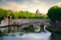 Bridge Sisto in Rome Royalty Free Stock Photo