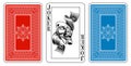 Bridge size Joker playing card plus reverse Royalty Free Stock Photo