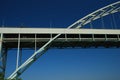 Steel bridge detail against a blue sky. Portland Royalty Free Stock Photo