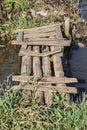 Bridge small woodenbridge river chanel flow water Royalty Free Stock Photo