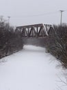 Bridge in Snowstorm