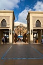 Bridge between Souk Al Bahar and Dubai Mall in the downtown of Dubai City, United Arab Emirates.